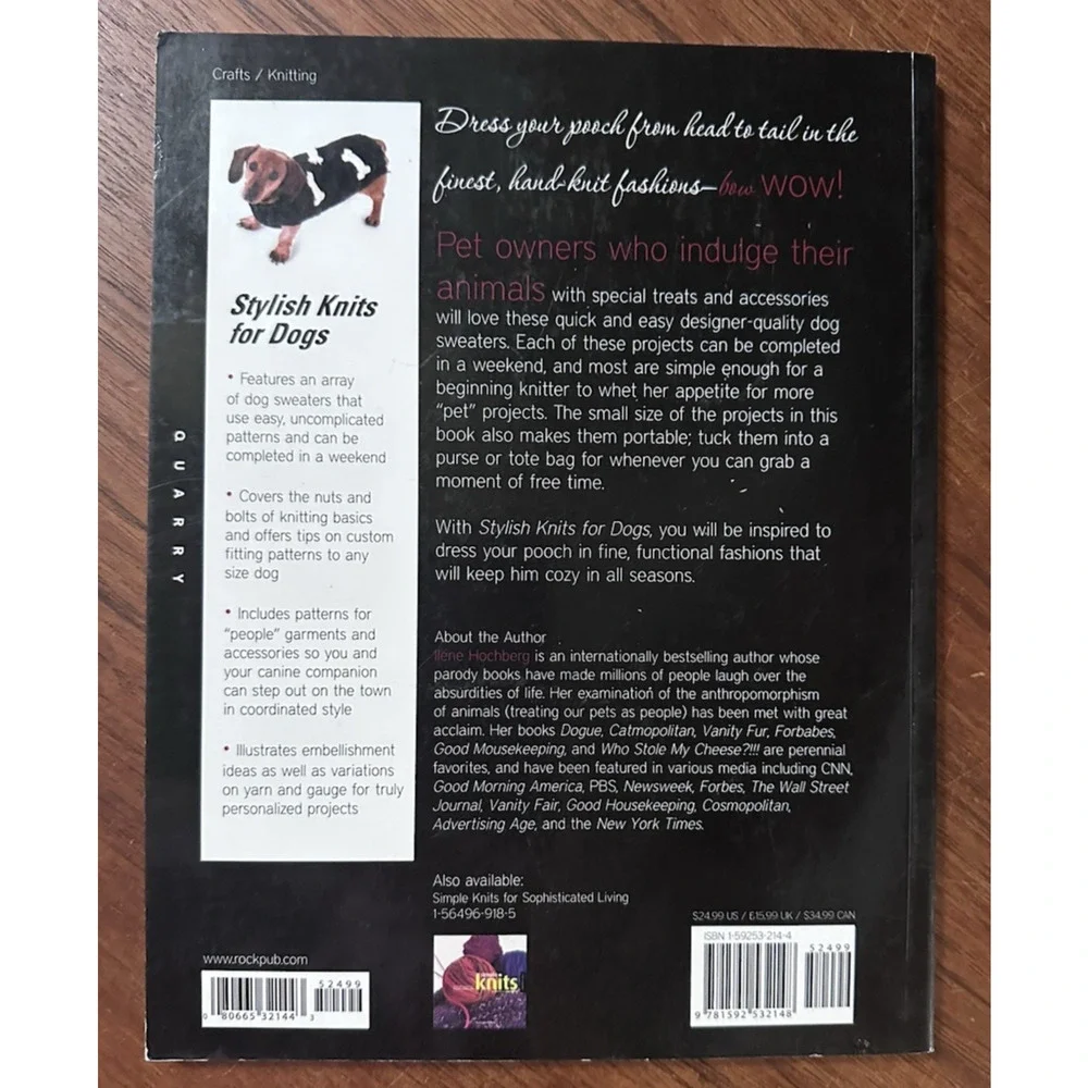 STYLISH KNITS FOR DOGS: 36 Projects to KNIT in a Weekend Softcover Book
